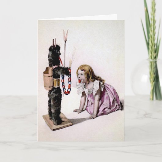 Carte de Noël Victorienne vintage Krampus (Devant)