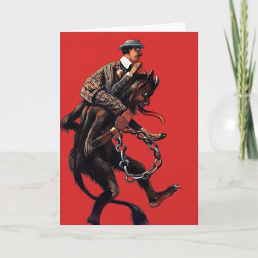 Carte de Noël Victorienne vintage Krampus (Devant)