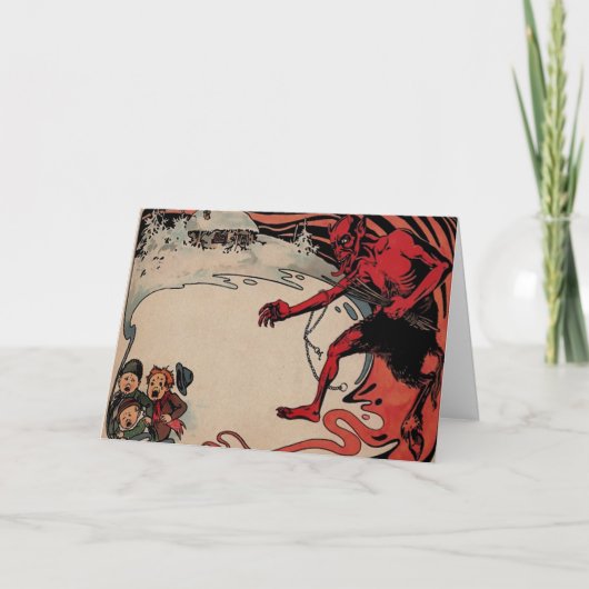 Carte de Noël Victorienne vintage Krampus (Devant)