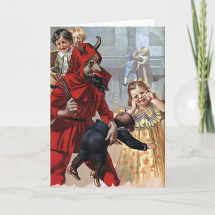 Carte de Noël Victorienne vintage Krampus