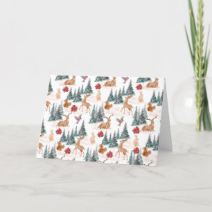 Carte de Noël vierge avec de mignons animaux de la