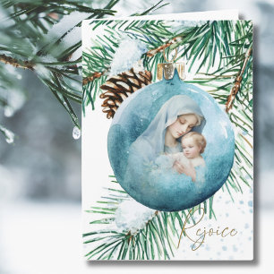 Carte de Noël Vierge Marie et Enfant Jésus, Religi