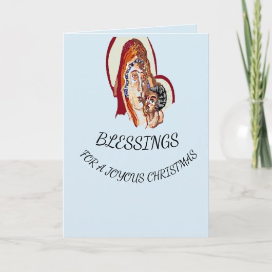 Carte de Noël Vierge Marie & Seigneur jésus Christ (Devant)