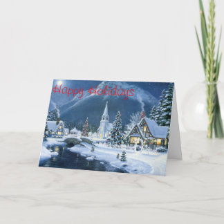 Carte de Noël (village d'hiver)