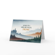 Carte de Noël Village d'Hiver Paisible