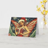 Carte de Noël Vintage (Fleur jaune)