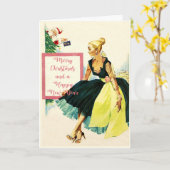 Carte de Noël vintage (Fleur jaune)