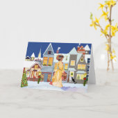 Carte de Noël vintage afro-américaine (Fleur jaune)