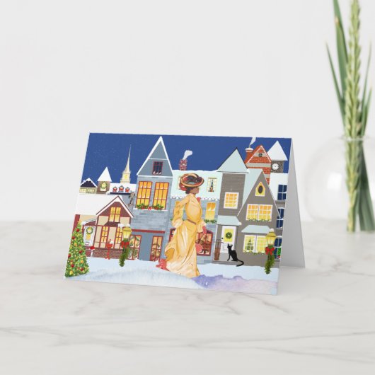 Carte de Noël vintage afro-américaine (Devant)