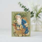 Carte de Noël vintage antique Père Noël (Debout devant)