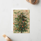 Carte de Noël vintage Arbre (Devant/Arrière en situation)