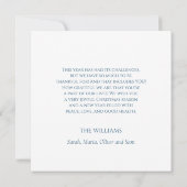 Carte de Noël vintage aux oiseaux bleus et pins (Dos)