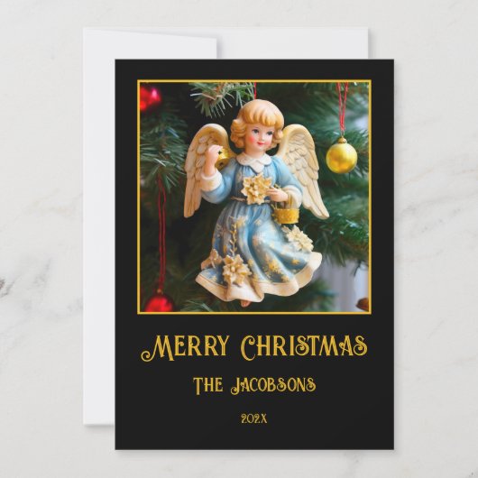 Carte de Noël vintage avec ange (Devant)