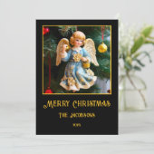 Carte de Noël vintage avec ange (Debout devant)