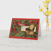 Carte de Noël vintage avec cloche (Fleur jaune)