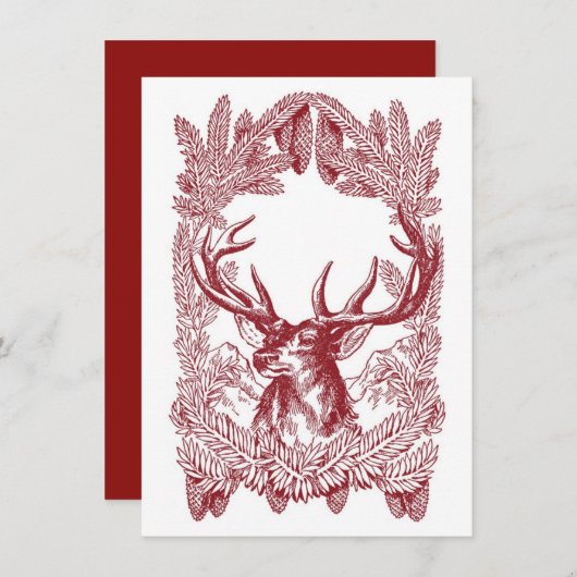 Carte de Noël vintage avec enveloppe (Devant / Derrière)