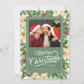 Carte de Noël vintage avec illustration botanique (Devant)