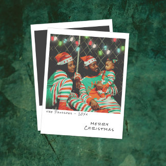 Carte de Noël vintage avec photo - Lumières multic