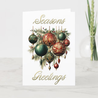 Carte de Noël vintage Baubles