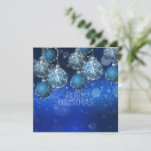 Carte de Noël vintage Blue Flat (Personnaliser) (Debout devant)