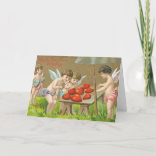 Carte de Noël Vintage Bonne année Angels