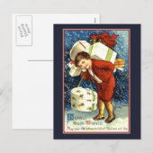 Carte de Noël Vintage Bonne Voix (Devant / Derrière)