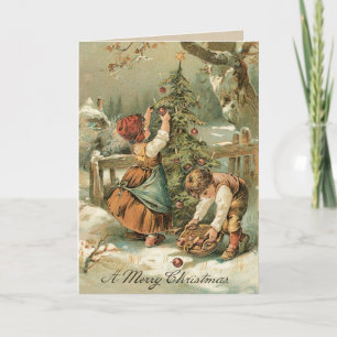 Carte de Noël Vintage - Carte très douce