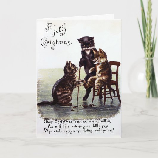 Carte de Noël Vintage Cats (Devant)