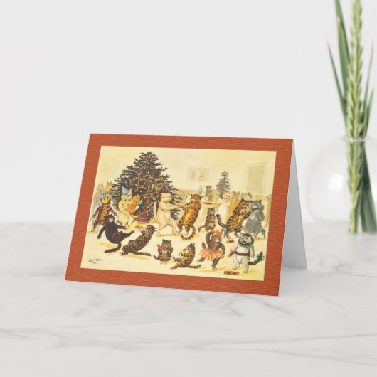 Carte de Noël vintage, chats d'Arthur Thiele (Devant)