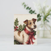 Carte de Noël vintage chien (Debout devant)