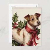 Carte de Noël vintage chien (Devant / Derrière)