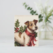 Carte de Noël vintage chien (Debout devant)