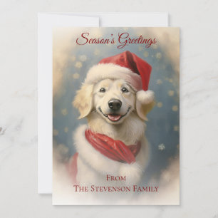 Carte de Noël Vintage Christmas Chien Père Noël