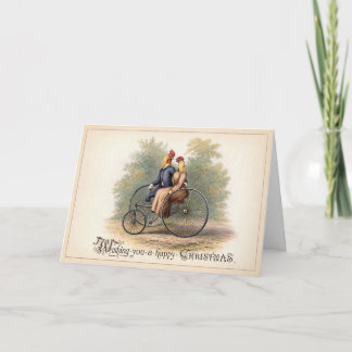 Carte de Noël vintage Coq & Poule