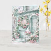 Carte de Noël Vintage Cosy (Fleur jaune)