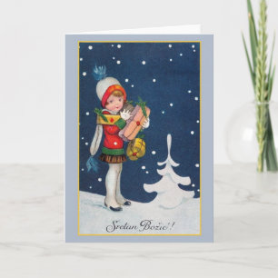 Carte de Noël vintage croate Sretan Božić