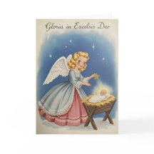 Carte de Noël vintage d'ange de fêtes