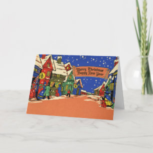 Carte de Noël vintage d'art déco