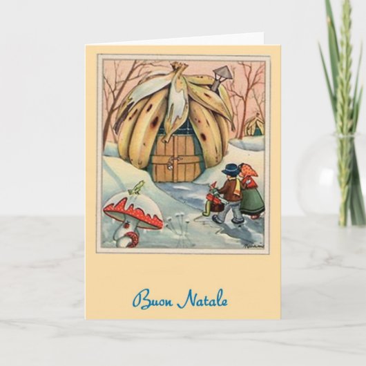 Carte de Noël vintage de Buon Natale d'Italien (Devant)