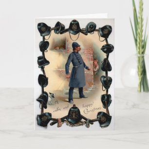 Carte de Noël vintage de la police victorienne