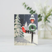 Carte de Noël vintage de l'église de vacances (Debout devant)