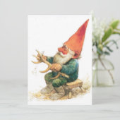 Carte de Noël vintage de Noël gnome (Debout devant)