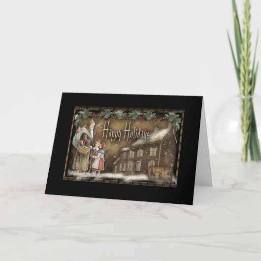 Carte de Noël vintage de père (Devant)