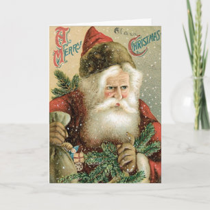 Carte de Noël vintage de Père Noël