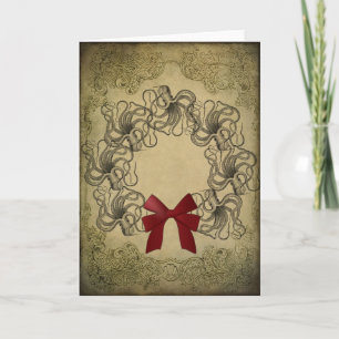 Carte de Noël vintage de poulpe