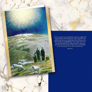 Carte de Noël Vintage de veille du berger