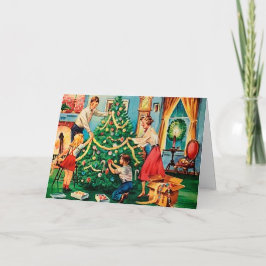 Carte de Noël vintage du milieu du siècle (Devant)