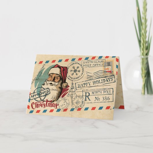 Carte de Noël vintage du Père Noël (Devant)