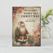 Carte de Noël vintage du Père Noël (Debout devant)