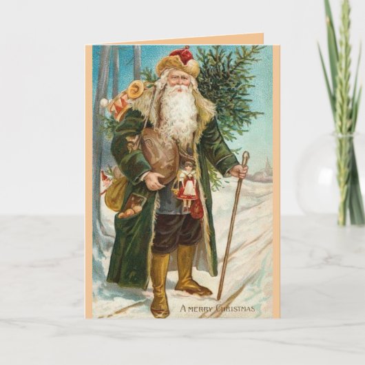 Carte de Noël vintage du Père Noël (Devant)